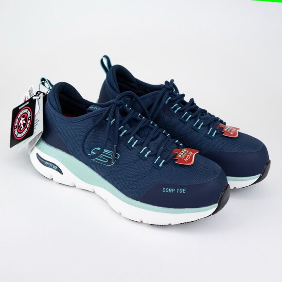 NWT Skechers Composite Safety Toe Slip Resistant Arch Fit Sneaker Size 6 - Picture 2 of 16